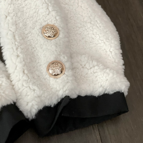 Contrast Trim Dual Pocket Drop Shoulder Teddy Jacket - Picture 7 of 8